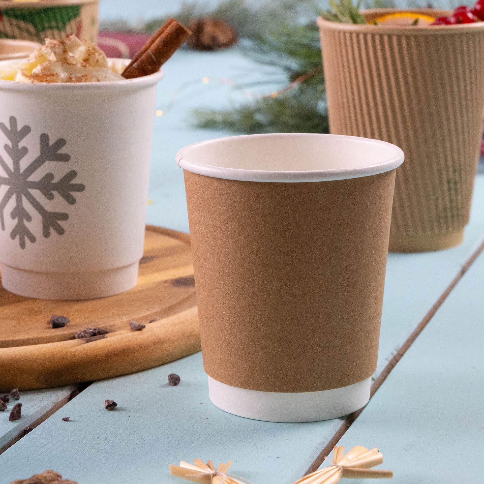 BIOZOYG Bicchieri di cartone 250 pezzi 200 ml / 8 oz, 80 mm - Bicchieri usa e getta per caffè - Bicchieri di cartone per bevande calde - Alternativa ai bicchieri di polistirolo, bicchieri di carta