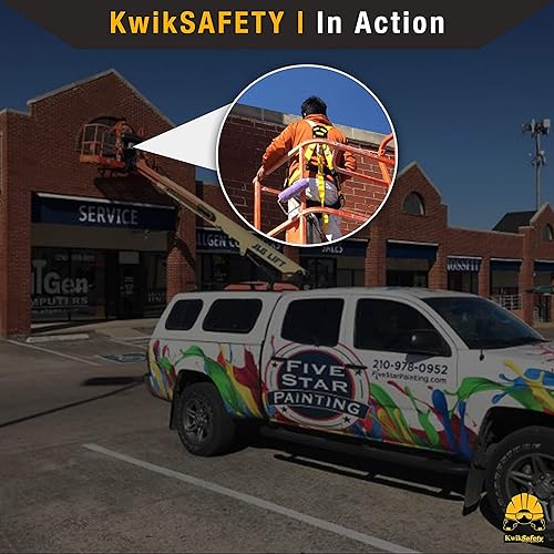 Miniatura 7 de KwikSafety Charlotte NC THUNDER Fall Protection Safety Harness w 3 D-Rings Full Body Construction PPE ANSI Tested OSHA