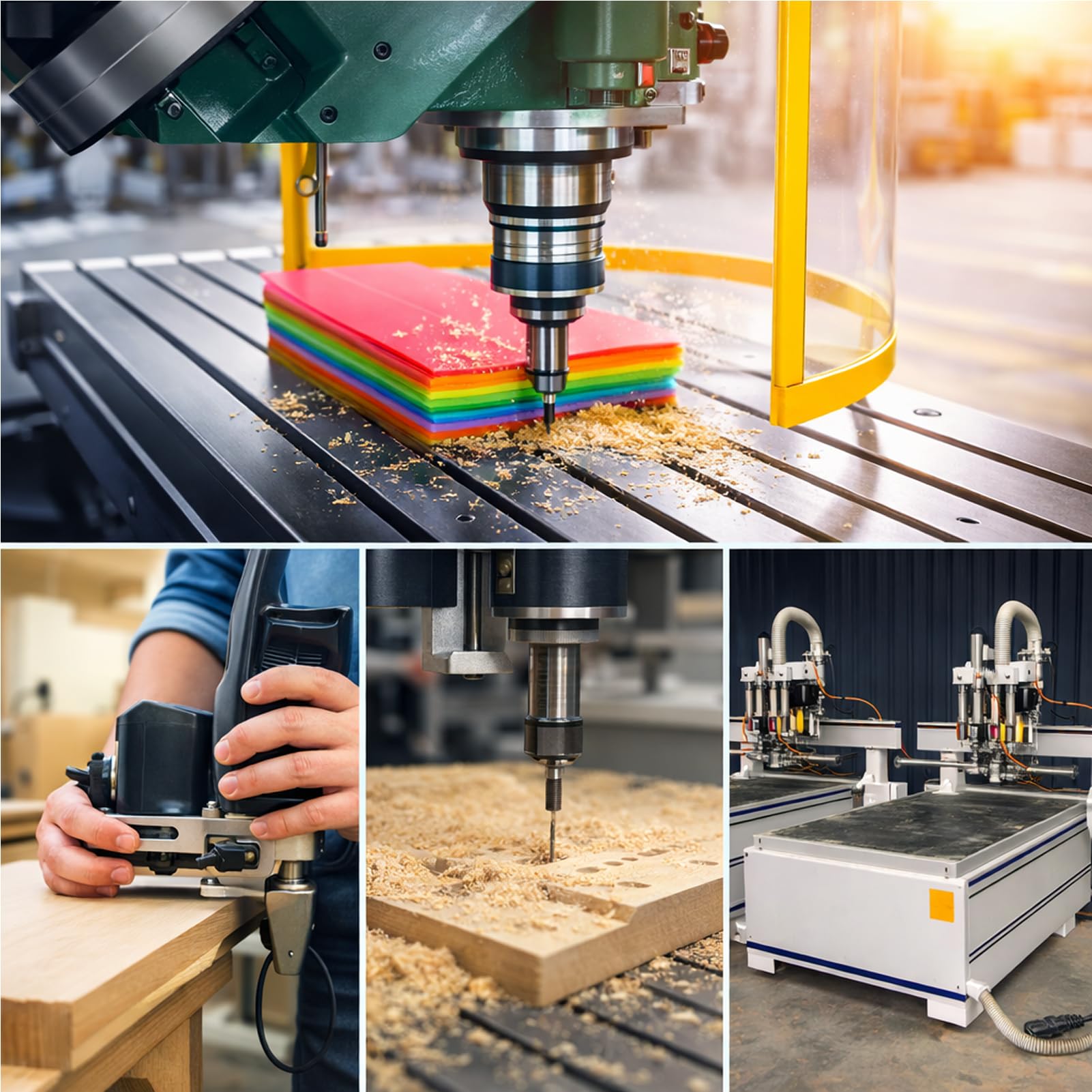 Set di 8 pinze di serraggio per fresatrice, 6 adattatori (6/6,35/8 mm) + 2 dadi, pinza di serraggio per fresa in acciaio, accessori per fresatrice Bosch, mandrino per incisione e lavorazione del legno