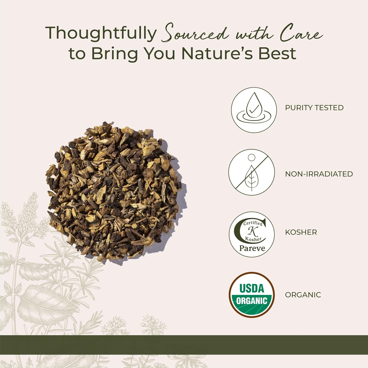 Starwest Botanicals Organic Dried Licorice Root - Herb for Loose Leaf Tea Blends, Candy, & Baked Goods, Cut & Sifted, Certified Kosher, Non-GMO - Bulk 1 lb Bag
