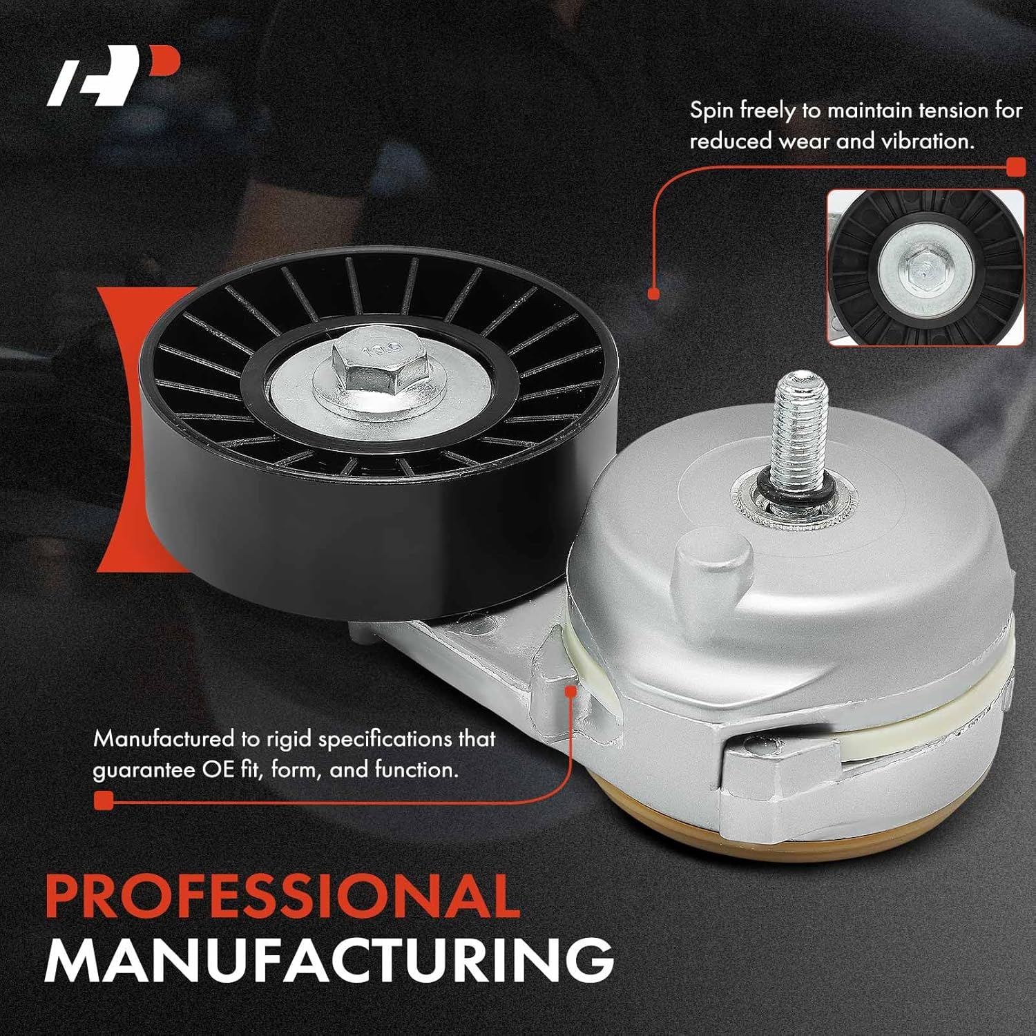 A-Premium A/C Air Conditioning Drive Belt Tensioner Assembly with Pulley Compatible with Ford F-150 2011 2012 2013 2014, 5.0L, Replace# BL3Z6A228A, BL3E6A228AB