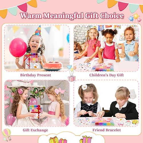 Miniatura 6 de RINVEE Kit de fabricación de joyas para niñas de 4 a 6 cuentas de sirena de 0.315 pulgadas (0.315 in), lindas cuentas de vidrio