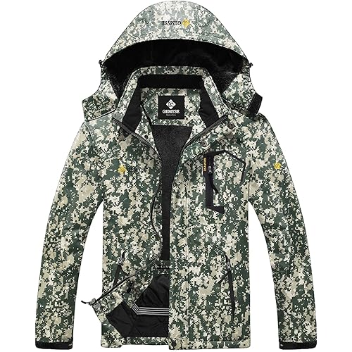 GEMYSE Men's Mountain Waterproof Ski Snow Jacket Winter Windproof Rain Jacket (Black,Medium)