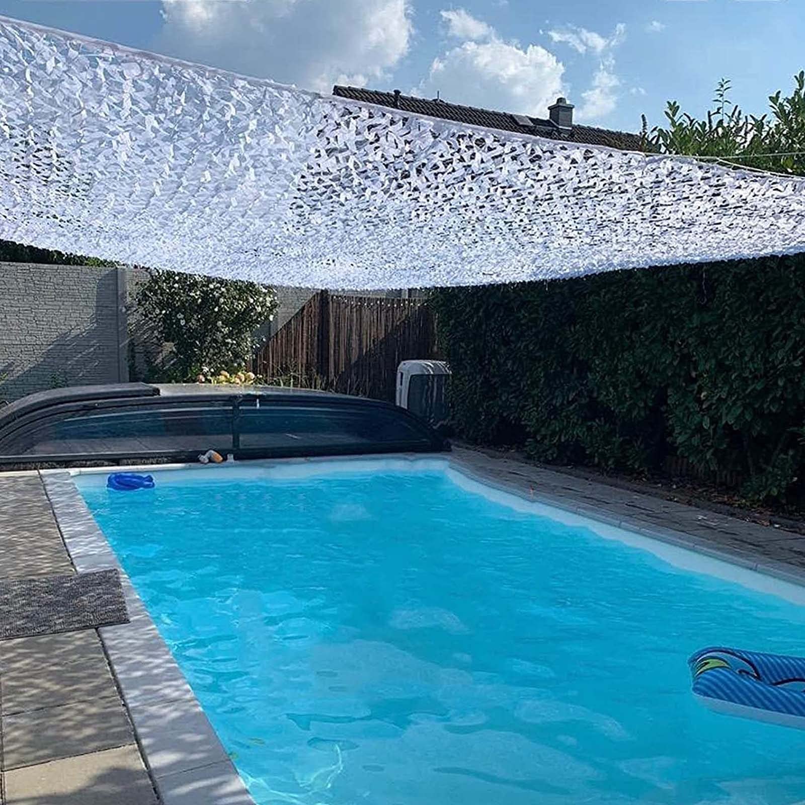 Weiß Verstärktes Tarnnetz,Camouflage Netz Bundeswehr,Sonnensegel,Tarnung Netz Jagd,Camping,Garten Pergola Dekorativer Sonnenschutz Tarnnetz 2m 3m 4m 5m 6m 7m 9m Sichtschutz,White-1.5x3m(4.9*9.8ft)