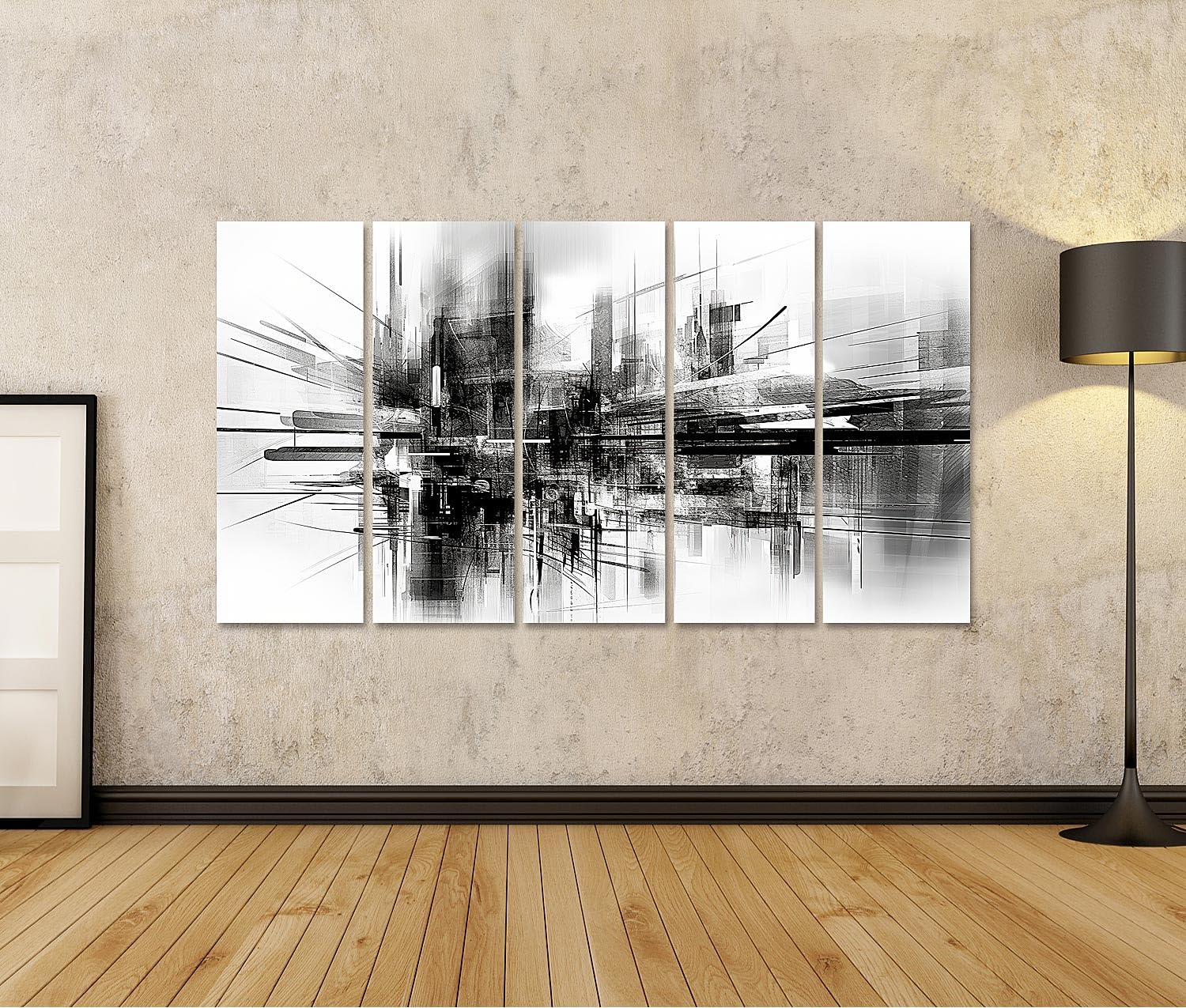 islandburner cuadro sobre lienzo contemporáneo abstracto geométrico arte edificio negro blanco GRAF imágenes murales carteles