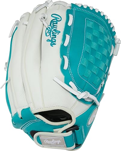 Miniatura 33 de Rawlings Guante de sóftbol Shut Out Youth Tamaños 11.5 a 12.5 pulgadas Múltiples estilos Negro/Blanco Basket Web