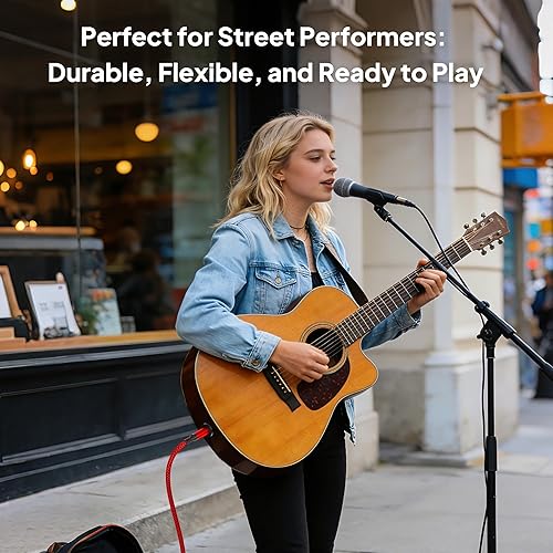 Miniatura 7 de Elebase - Cable macho recto de interconexión TRS de 14 de pulgada, de 0.25 pulgadas, guitarra eléctrica, bajo, teclado, mezclador, amplificador,