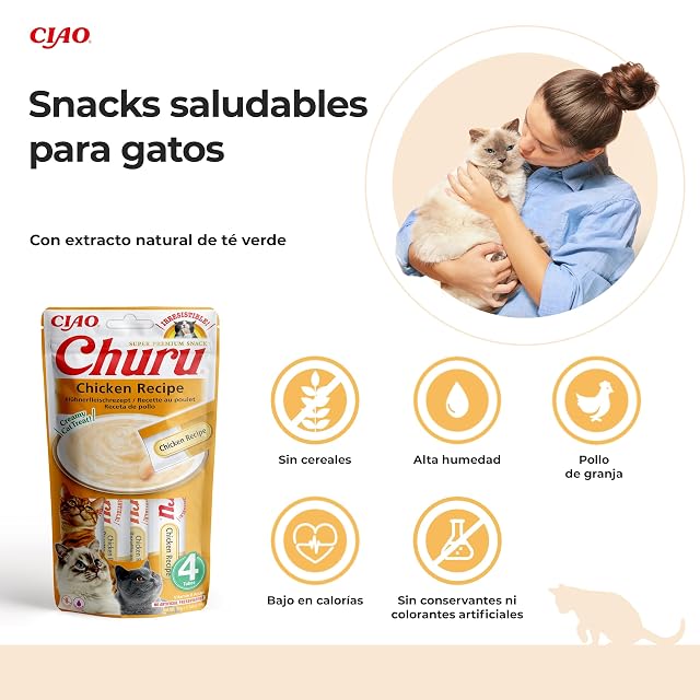 Foto 2 de 7 de Churu - Snack para gatos adultos Churu pollo 4 x 14 g