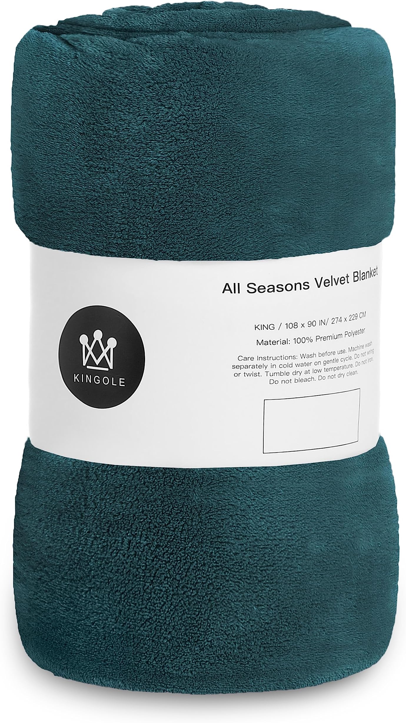 Kingole Flannel Fleece Microfiber Throw Blanket, Luxury Peacock Blue Twin Size Lightweight Cozy Couch Bed Super Soft and Warm Plush Solid Color 350GSM (66 x 90 inches)