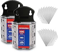 Vista 10 de WORKPRO - Cuchillas para cuchillo utilitario, acero SK5, paquete de 100 con dispensador