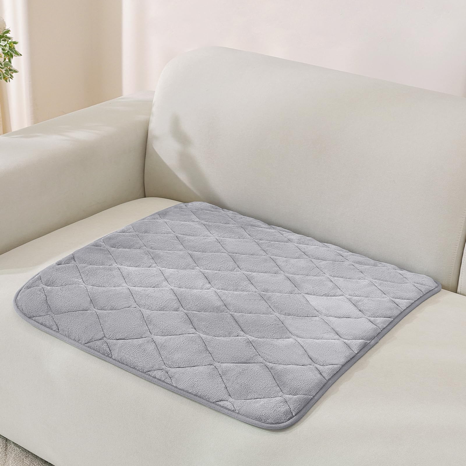 XINEAGE Thick Sofa Covers 2 3 4 Seater, Non-Slip Fuzzy Pet Sofa Cover Washable, L-Shaped Corner Couch Cover, Sofa Seat Covers Furniture Protectors for Dogs, Pet (90x90cm, Light Grey)