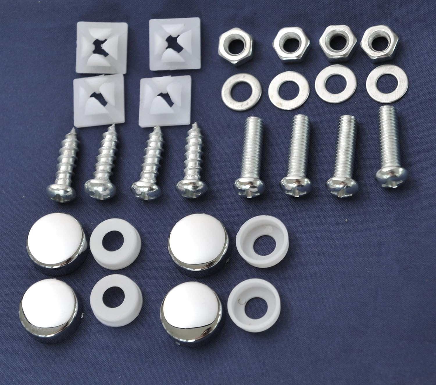 License plate frame Screws Fasteners M6x20 + Screw Caps Set