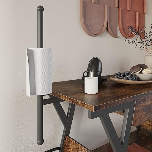 Miniatura 5 de Bestier Estación de barra de café, carrito de isla de cocina con almacenamiento, carrito de café con cajón, soporte para toallas de papel y ruedas