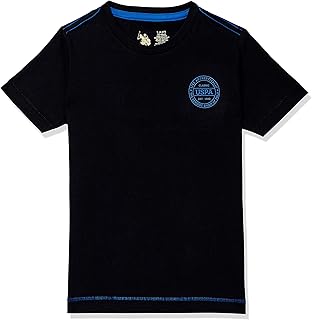 U.S. Polo ASSN. Boy's Ribbed Neck Cotton IKEA Regular Fit T-Shirt (Pack of 1)