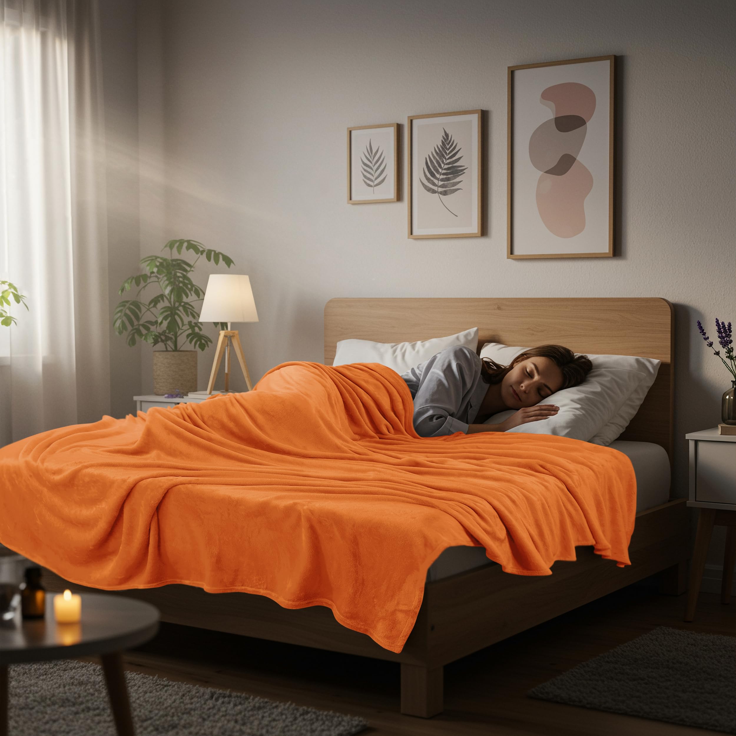 Amazon.com: Utopia Bedding Fleece Blanket Queen Size Burnt Orange