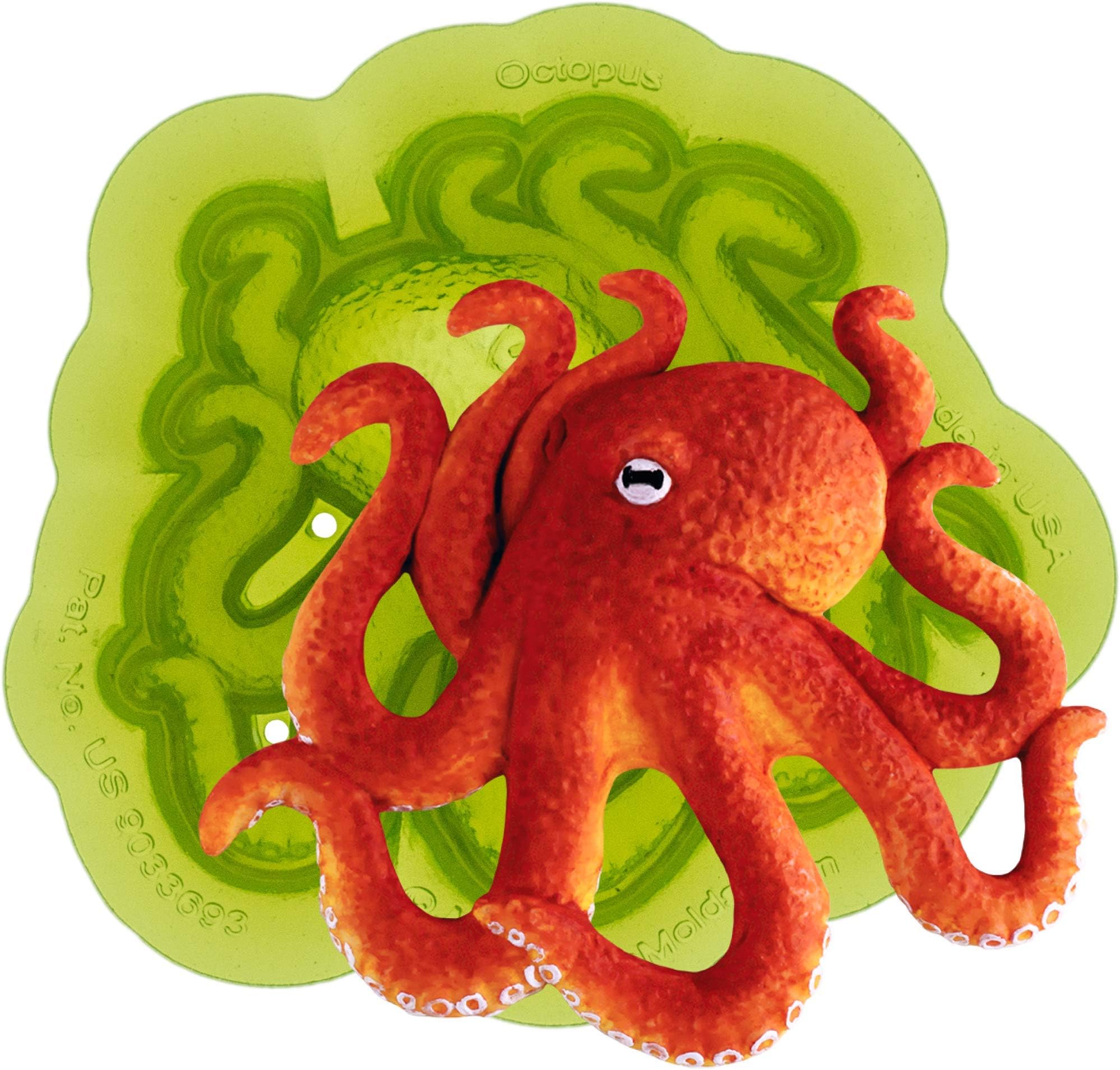 Marvelous Molds Octopus Silicone Mold for Cake Decorating with Fondant, Gumpaste Icing and More