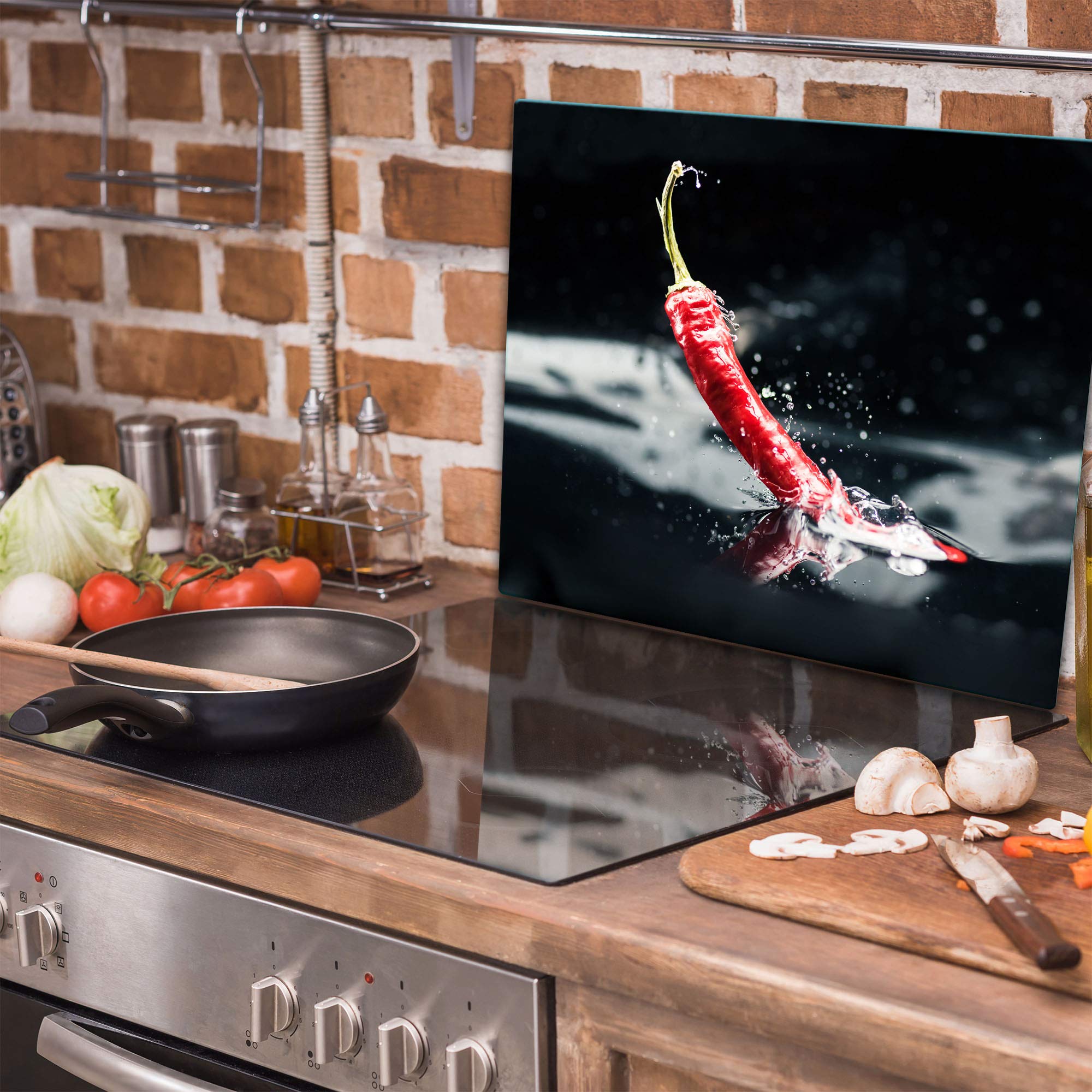 TMK – Plaque De Protection Pour Cuisinière – Verre Trempé 60x52 Cm – Anti-éclaboussures – Protection Murale, Dessous De Plat, Plateau
