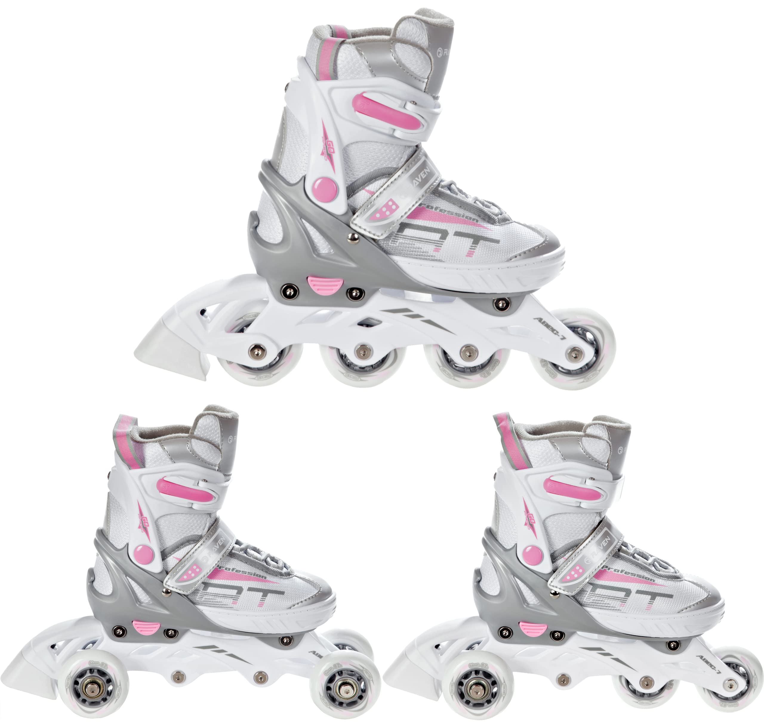 RAVEN Profession Pattini in linea Inline Skates per bambini e adulti OPZIONALE 2in1 con Pattini da ghiaccio regolabili