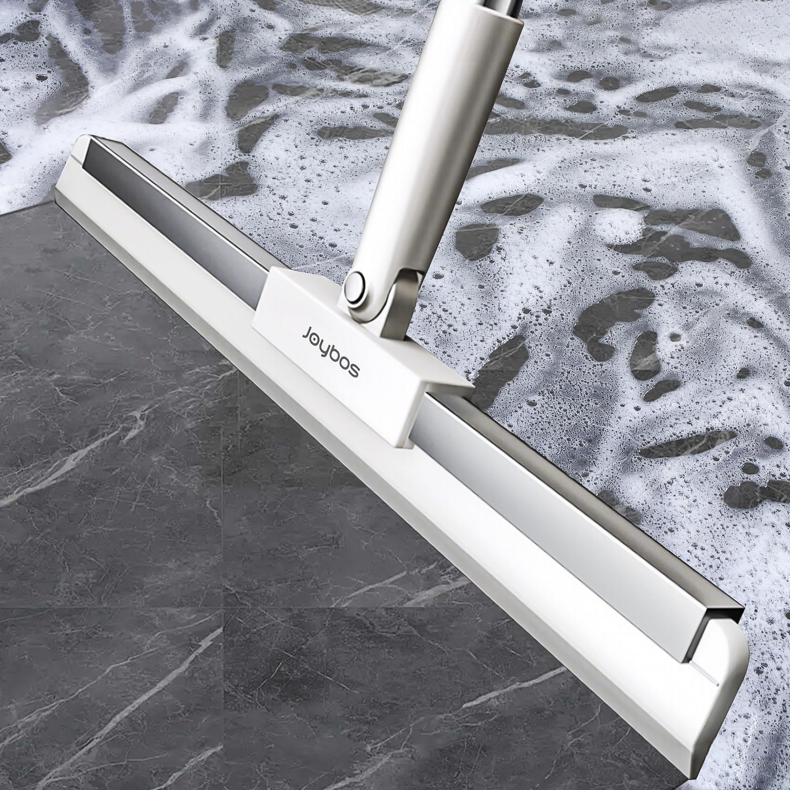 JOYBOS Metal Rubber Squeegee Broom For Floor,62" Long Handle Window Squeegee, Silicone Pet Hair Remover,For Indoor Cleaning,Cleans Glass, Hair, Fine Dust, Liquids, Suitable For Floors,Rugs,Multicolor