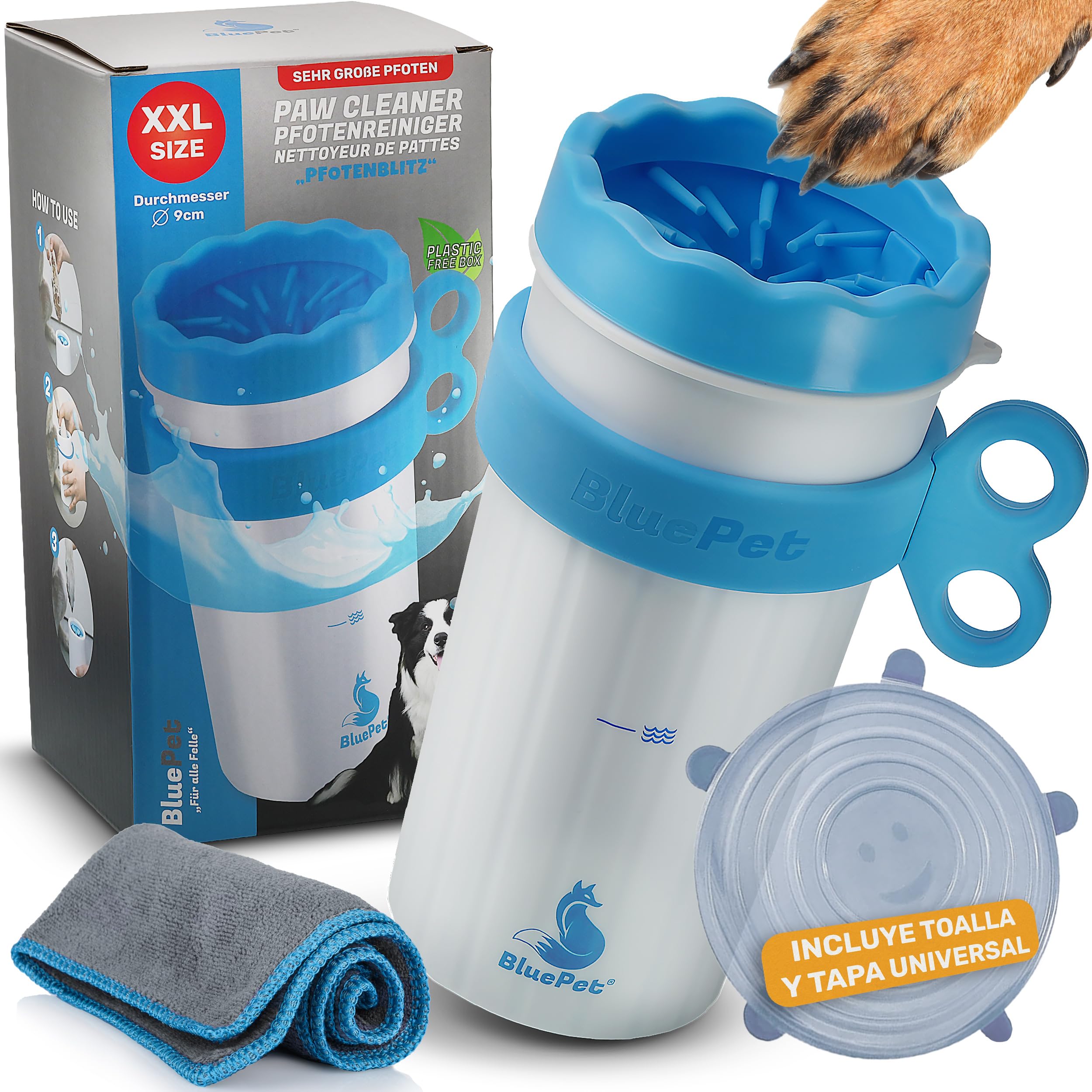 BluePet Paw Cleaner for Dogs, Cleans Dogs, Wash and Care | Paw Cleaner for Dogs. Small and Large Dog Paw Cleaner. Gently wash paw. Dog Foot Cleaner. Size XL