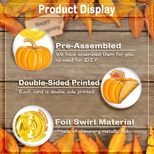 Miniatura 7 de 30 piezas de remolinos colgantes de calabaza de otoño, decoraciones colgantes para techo de Acción de Gracias, remolinos de calabaza, serpentinas