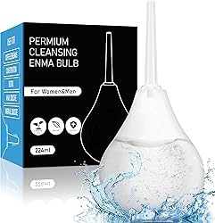 Enema Bulbo de 224ml,Enema para limpieza, Limpiador para Anal y Vaginal, Ducha Vaginal de Silicona, Forma rápida de aliviar el estreñimiento para Limpieza de Colon en Hombres y Mujeres (Blanco)