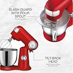 Cuisinart Precision Master 5.5-Quart Tilt-Head Stand Mixer, 12 Speed, 500W, Includes Bowl, Dough Hook, Chef's Whisk and Flat Mixing Paddle, Red (SM-50RC)