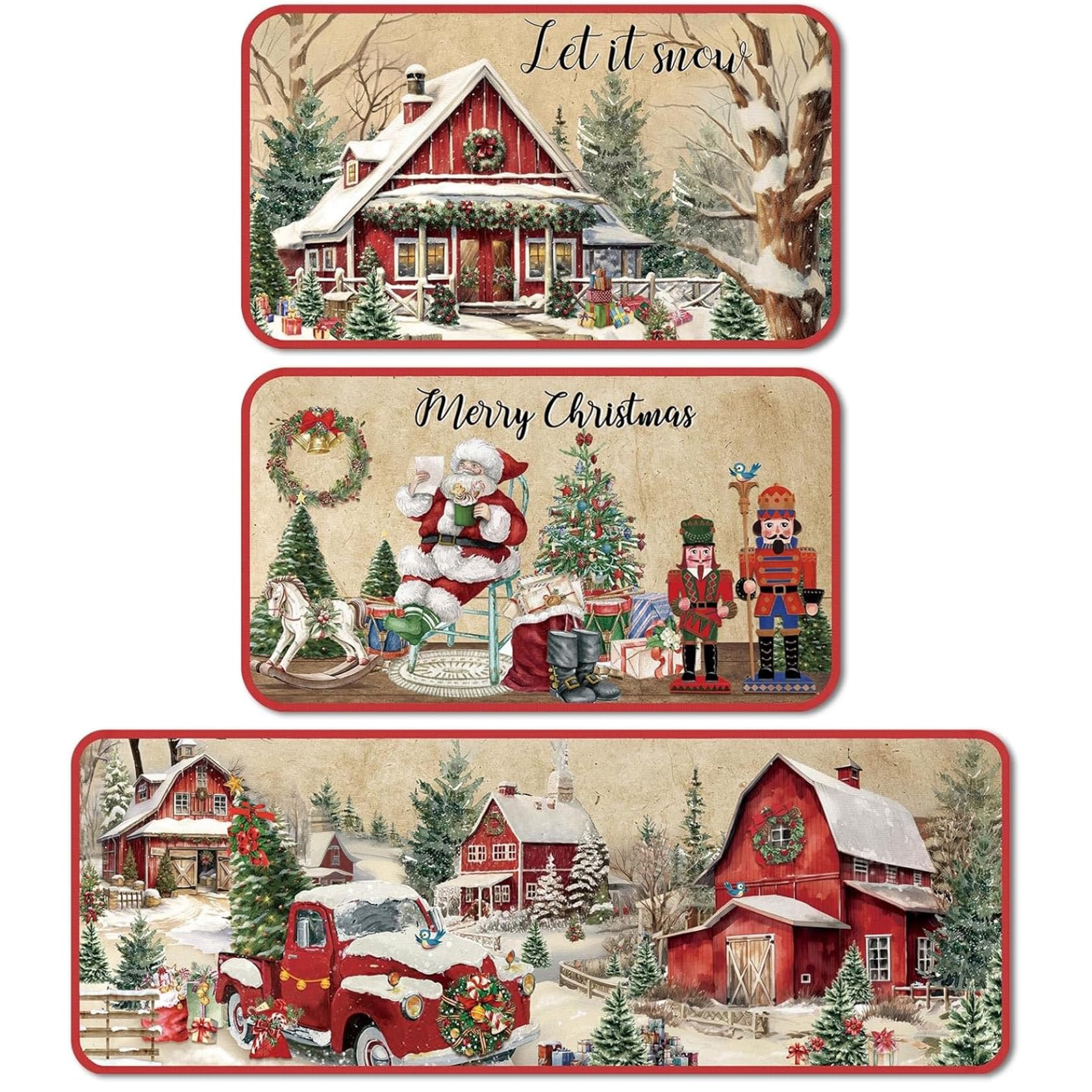 Tapis de cuisine de Noël NIDONE doux et absorbant pour protéger votre sol