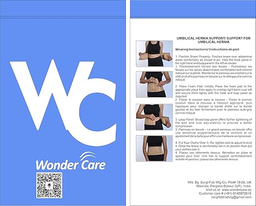 Miniatura 9 de Wonder Care - Cinturón de soporte de hernia umbilical Carpeta abdominal para hernias de ombligo o hernias de ombligo, soporte para aliviar el dolor