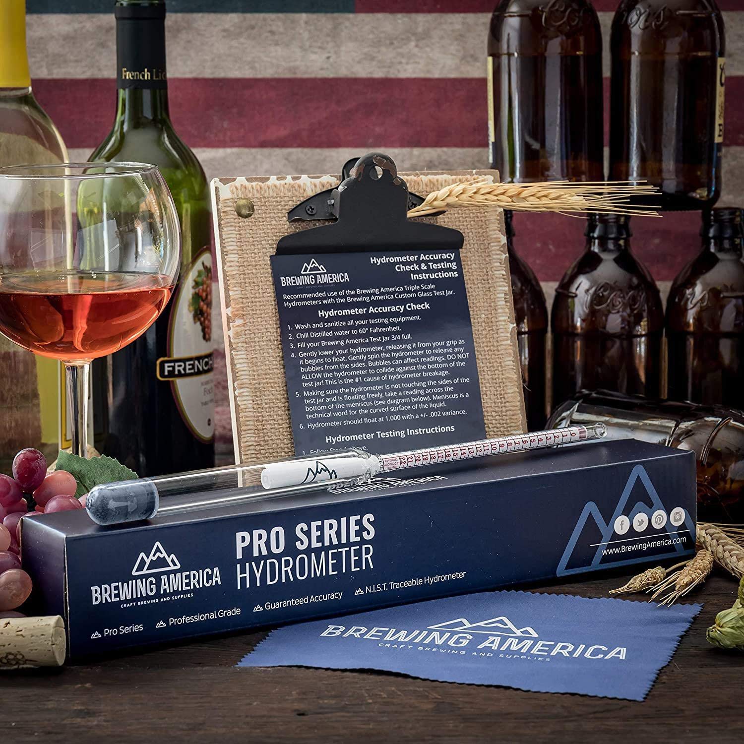 Buy Brewing America AmericanMade Specific Gravity Hydrometer Alcohol ABV Tester Pro Series