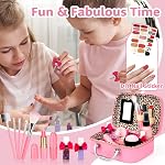 Kids Makeup Kit Girls Toys,Washable Makeup Kit Real Cosmetic,Princess Little Girls Makeup Set Kids Toys for 3 4 5 6 7+ Year Old Girls Christmas Birthday Gifts