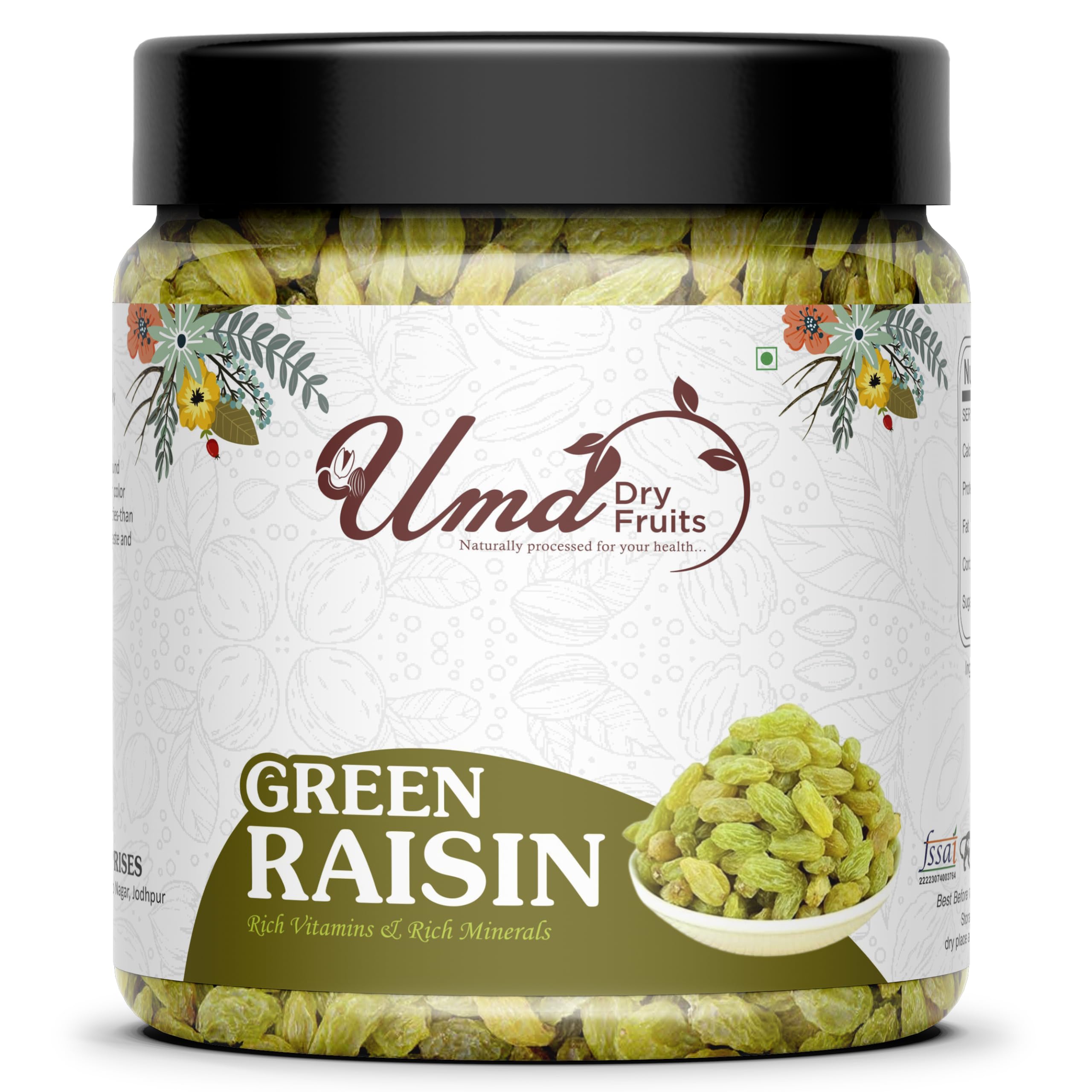 Uma Dry Fruits Green Raisin Kishmish | Rich In Iron & Vitamin B | Seedless Green Kishmish | Healthy Snacks | Dry Fruits | Healthy And Tasty Snacks | Fresh[JAR PACK] (250) (B0CXPYKS1T) Amazon Price History, Amazon Price Tracker