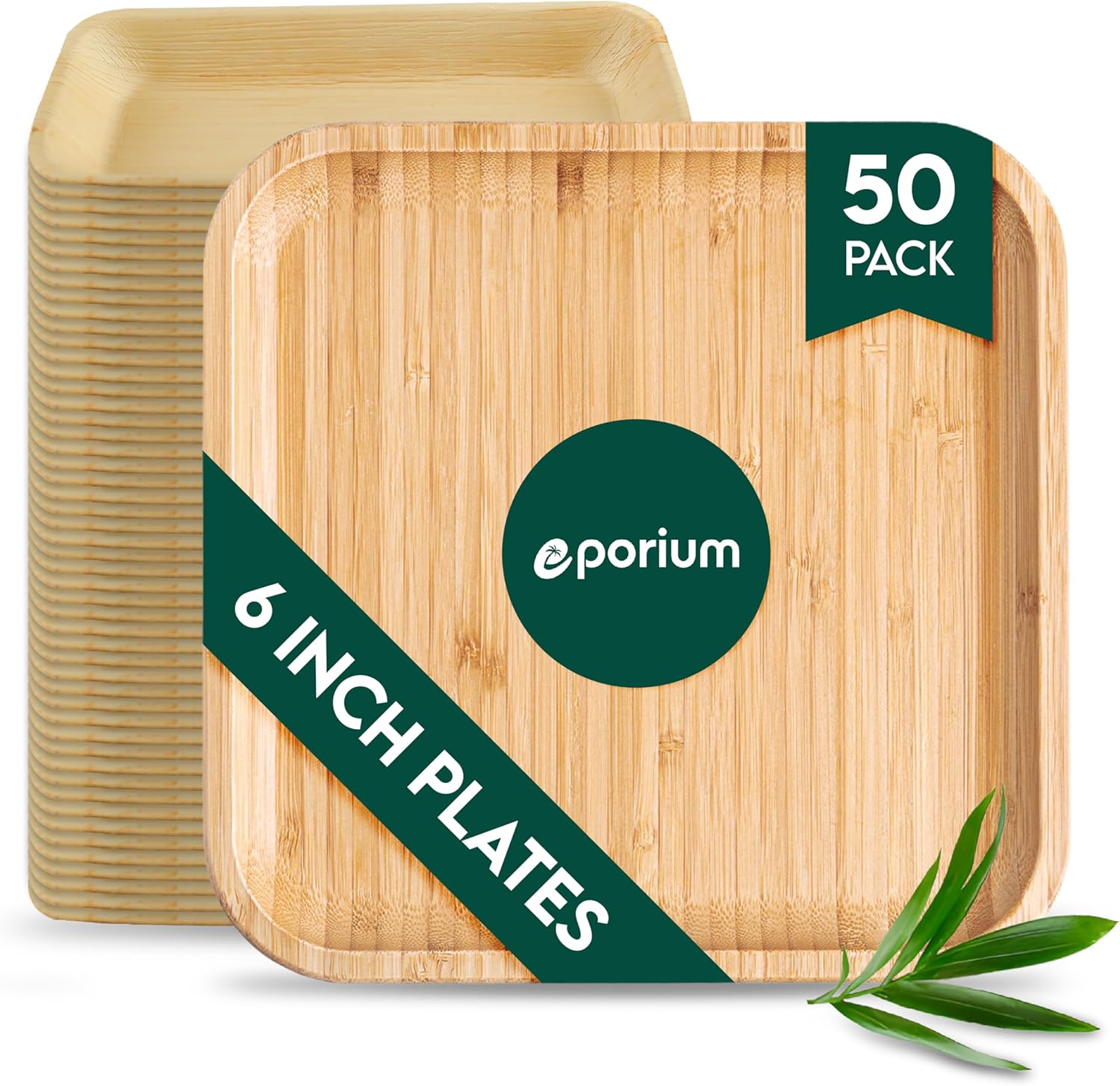 10 Inch Square Palm Leaf Plates (50-Pack) I Compostable Disposable Dinnerware | Premium Quality I Eco-Friendly Sustainable Heavy Duty like Bamboo Plate I Disposable Tableware for Party