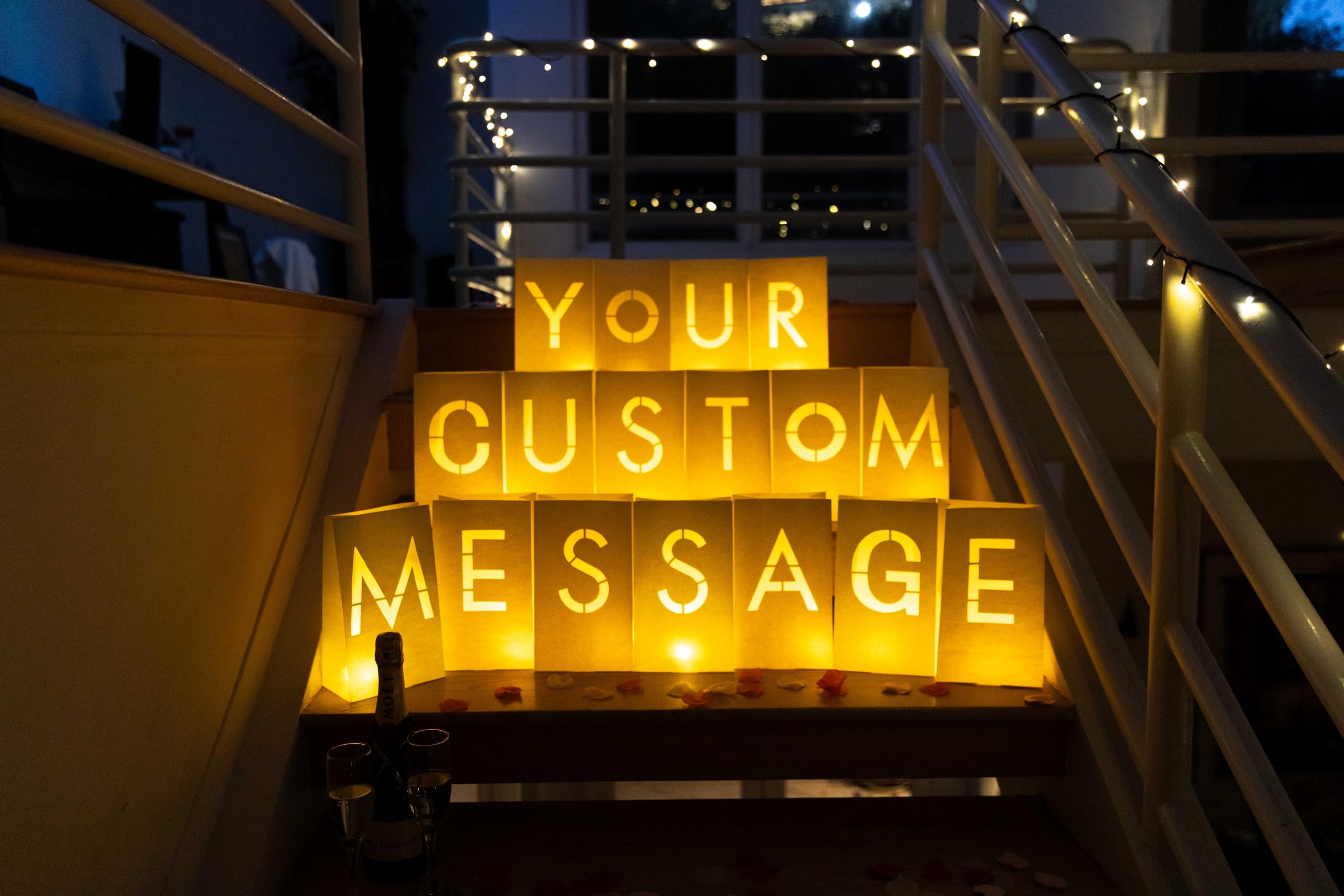 WYMM A to Z Letters Luminary Bags with Tea Lights, Custom Sign Maker