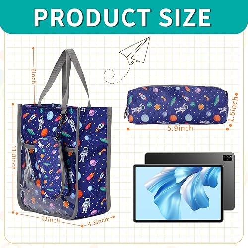 Miniatura 2 de Lindas bolsas de mano para niños y niñas de 4 a 16 años, bolsos con estuche para lápices, bolsas de mano con cremallera para la escuela y el tiempo