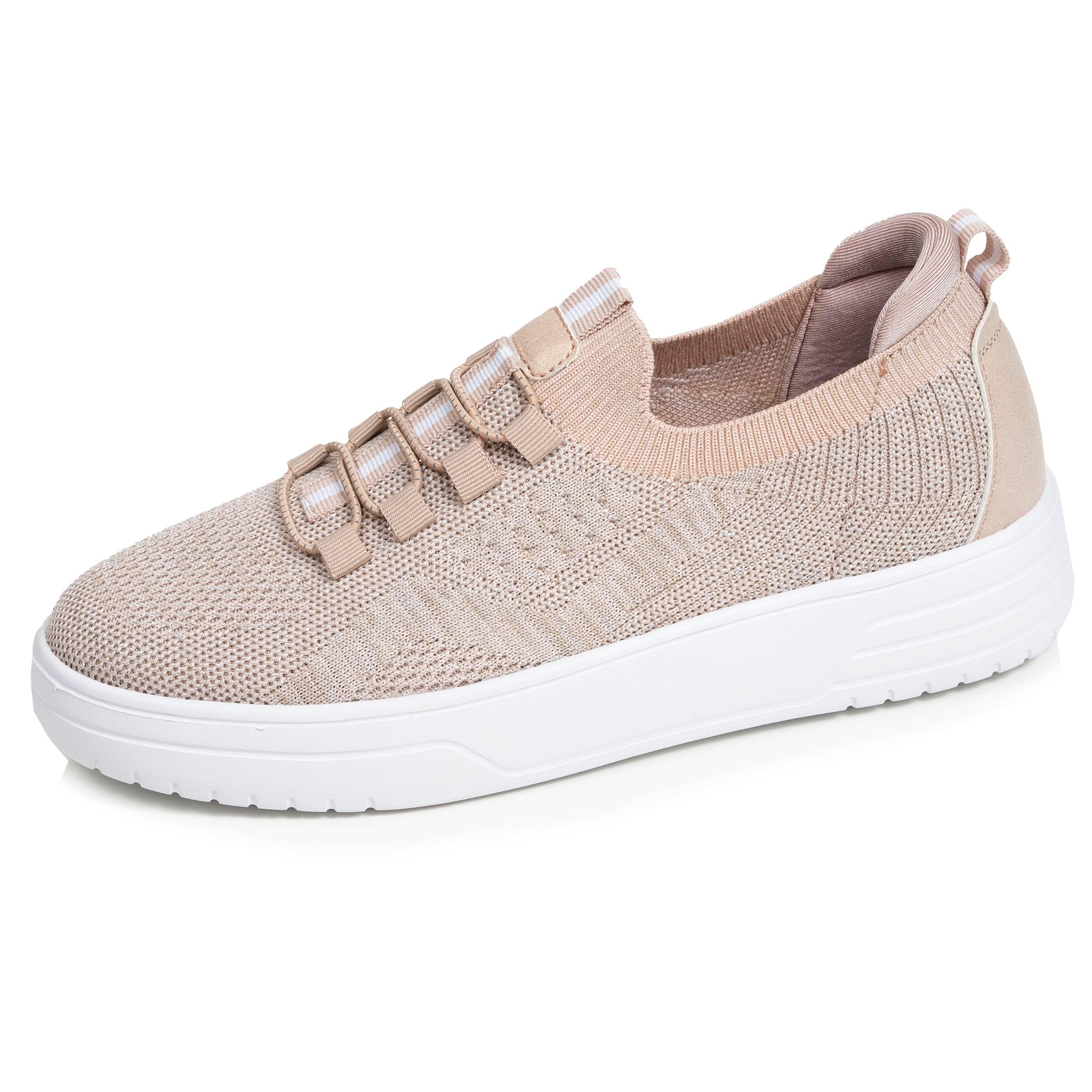 Isotoner Basket Slip-on Femme Beige EVERYWEAR