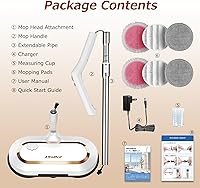 Vista 7 de Electric Mop, AlfaBot S2 Cordless Spin Mop for Floor Cleaning, with LED Headlight and Sprayer/400ML Big Tank/60 Mins Runtime, Lightweight Floor