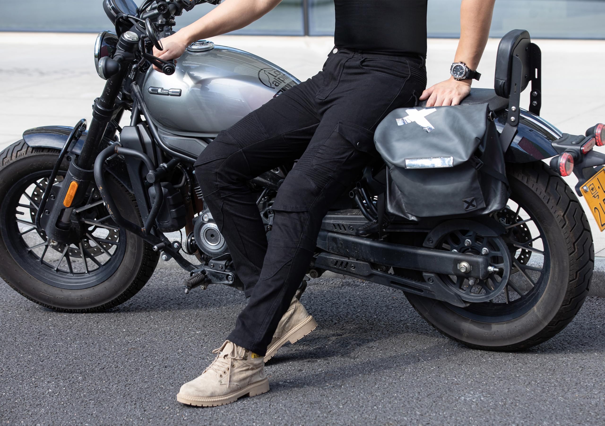 Pantalon Moto Homme et Femme, Armure CE Niveau 2 | Protecteurs Nid d'Abeille EN1621-1, flexibles par temps froid & respirants Toutes saisons, pour quotidien & road trip