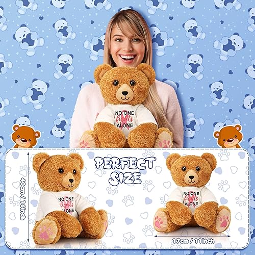Miniatura 2 de Chalyna Oso de peluche de 16 pulgadas para el cáncer de mama, oso de cinta rosa, oso suave para sobrevivientes de cáncer, regalo para mujeres