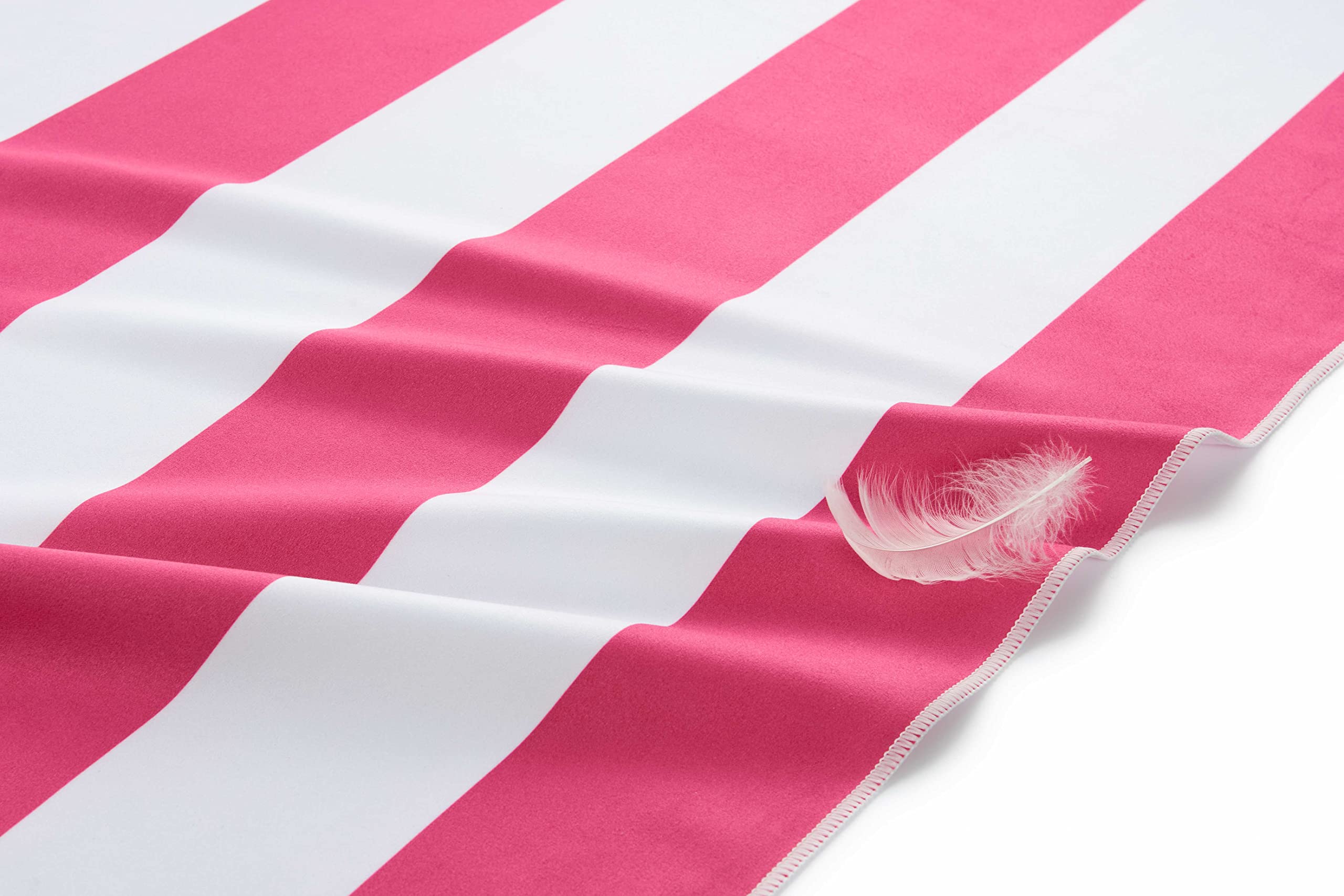 Fit-Flip Telo Mare Microfibra – Leggero, fine e ad Asciugatura Rapida - Asciugamano Microfibra Grande Telo Mare XXL - 100% Riciclato - Rigato Rosa-Bianco 200cmx90cm