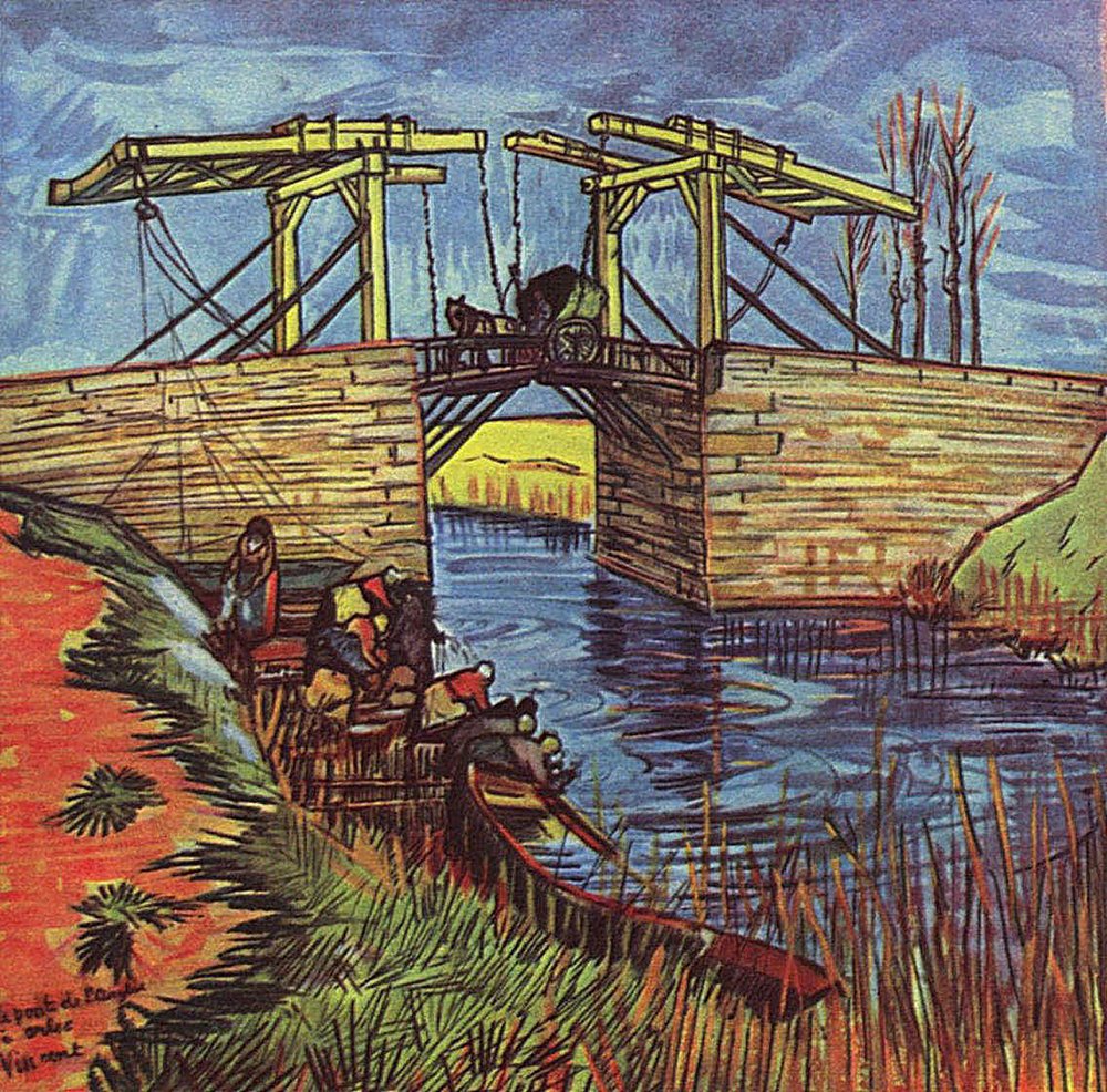 The Langlois Bridge at Arles de Vincent Van Gogh - Impression d'Art Extra Large Mat - 5