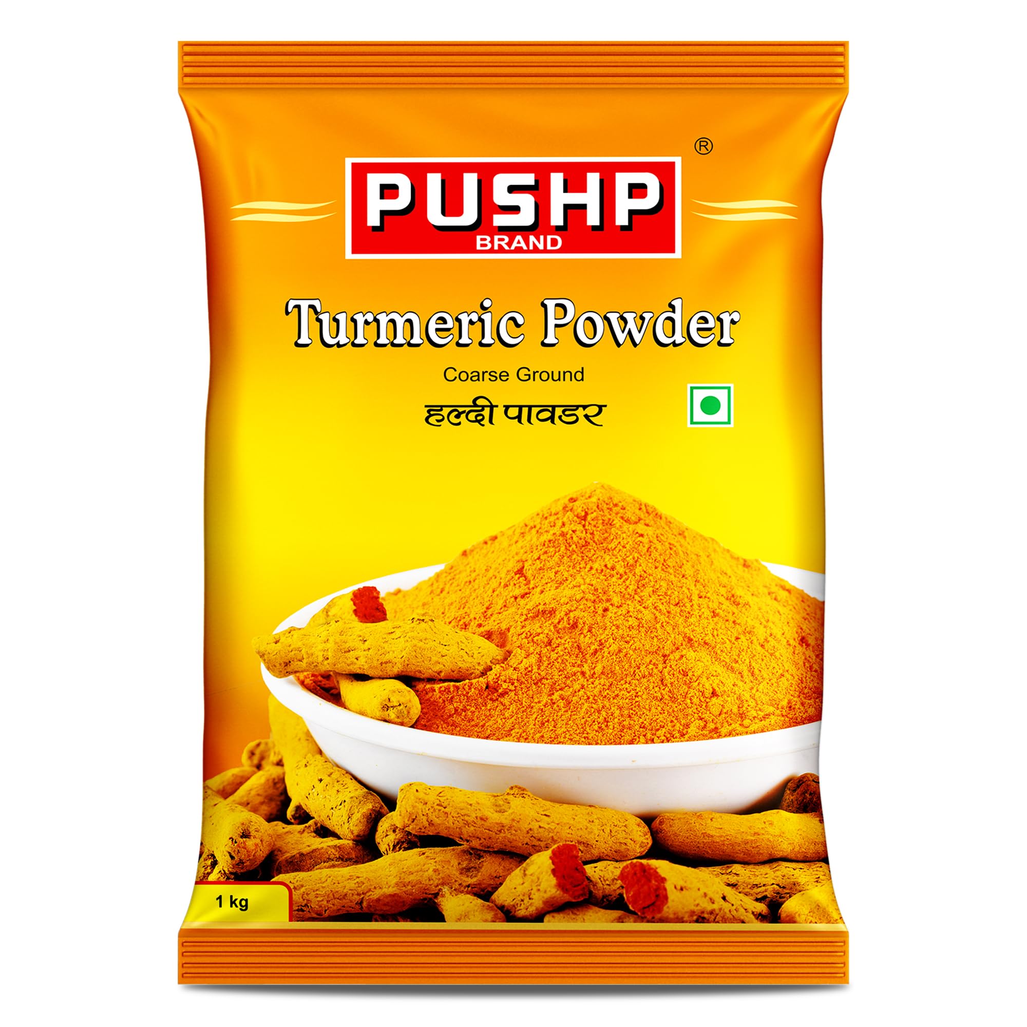 Pushp Turmeric Powder | Haldi Powder | Pure & Natural Turmeric | No Additives or Preservatives | 1kg