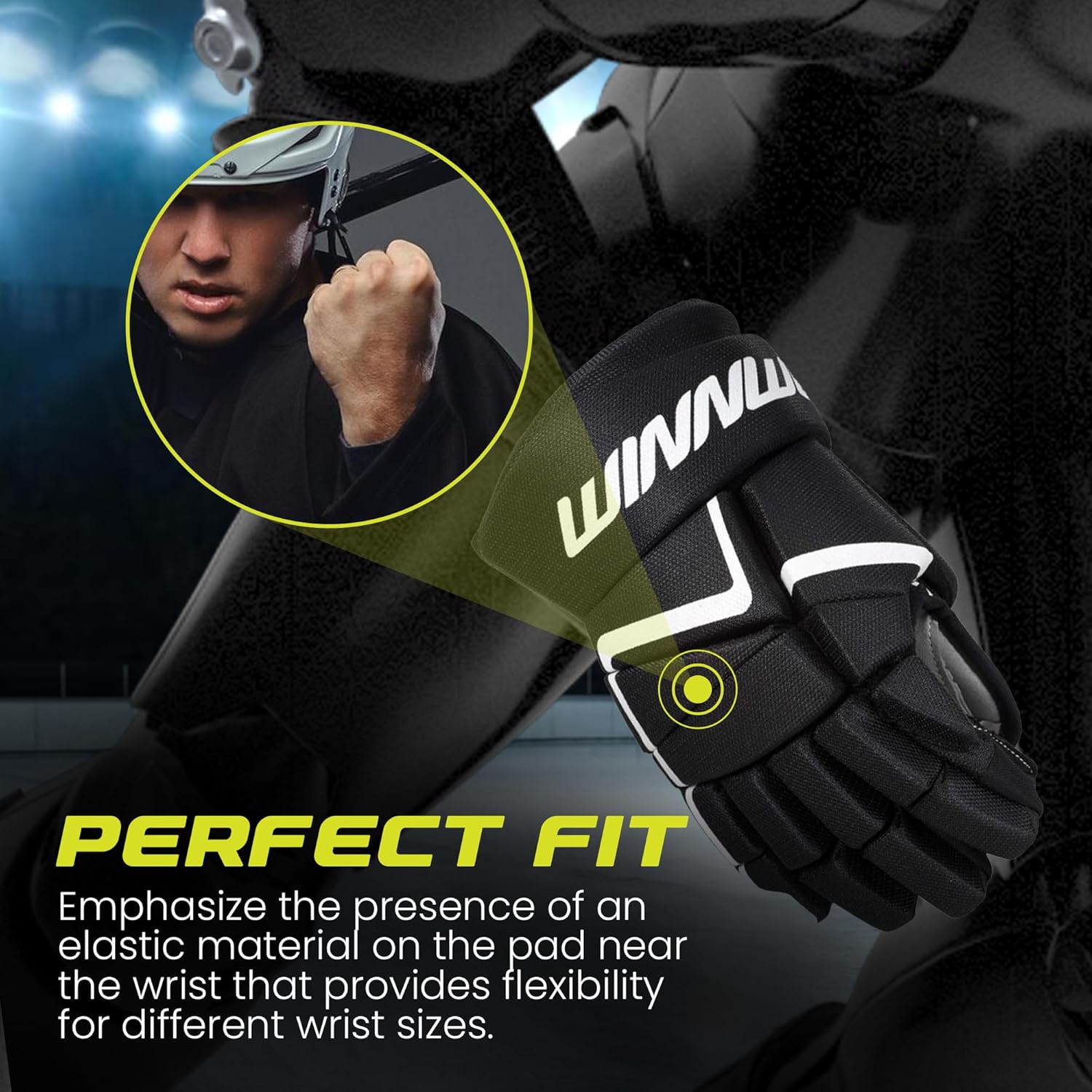 Winnwell AMP500 Ice Hockey Gloves - Durable & Lightweight Protective Equipment for Hockey Players for Youth, Junior & Senior
