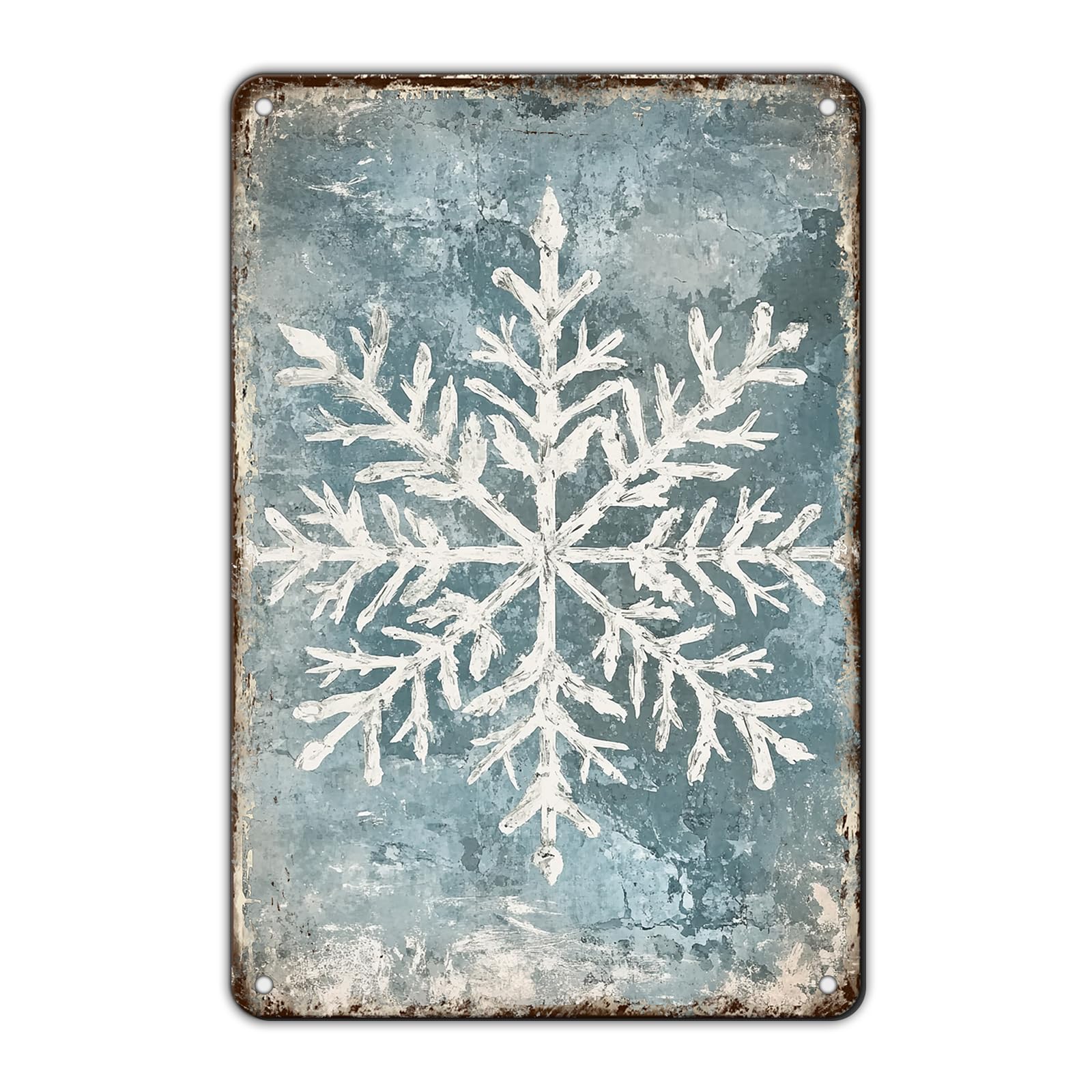 Anceky Vintage Sign Winter Snowflakes Tin Sign Retro Wall Decor for Cafe Bar Plub Home Bedroom Kitchen 12×8 Inch