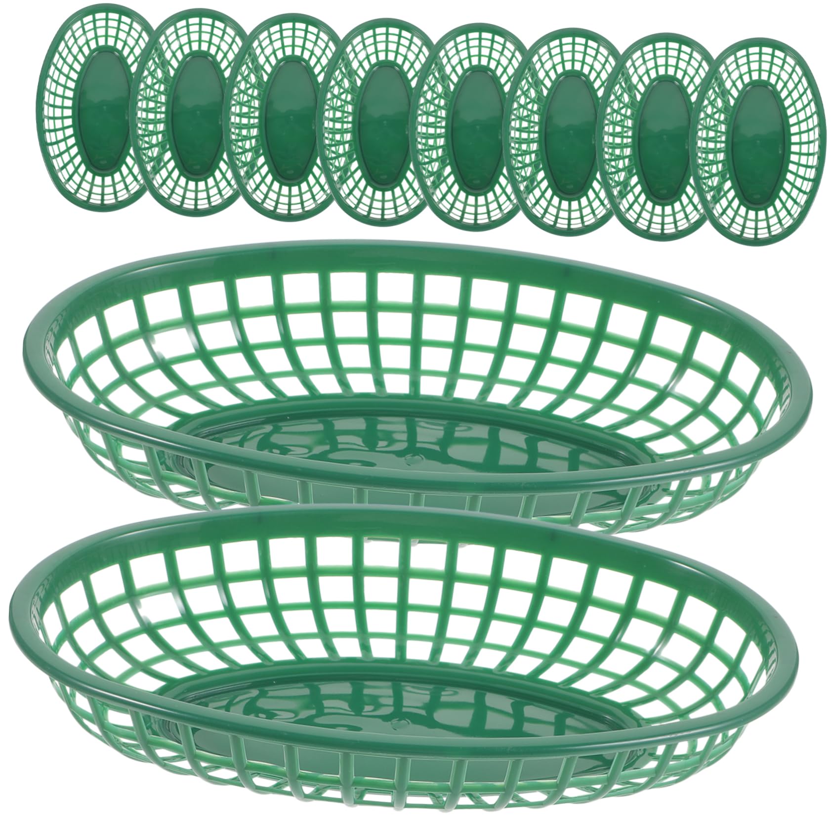 MUCKLILY 10Pcs Fast Food Serving Baskets Reusable Snack Containers for Chips Popcorn Fruits for Parties Picnics and Gatherings