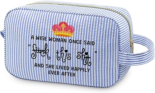Mxrymvu New Beginnings Gift for Women Personalized Makeup Bag Happy Divorce Gift