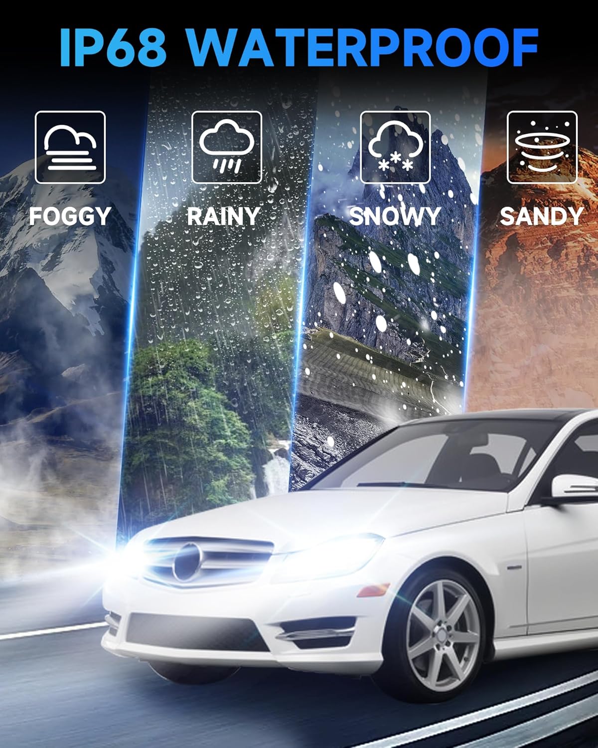 Fit for Benz 2008-2014 C350 C250 C300 ML350 ML550 2008-2012 E350 E550 E63 E-Class D1S HID Xenon Headlight Bulbs, Upgraded 6000K 35W High Low Beam Bi-Xenon Light Bulb Replace, Pack of 2