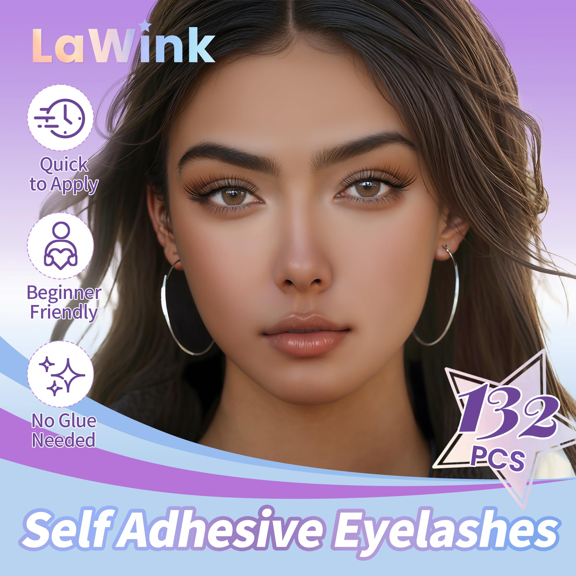 Self Adhesive Eyelashes Clusters Natural Lash Clusters No Glue Needed Lash Clusters 10-16mm 132pcs Natural look C curl Press On Lashes Pre Glued Eyelash Clusters Easy to Apply Beginner Friendly
