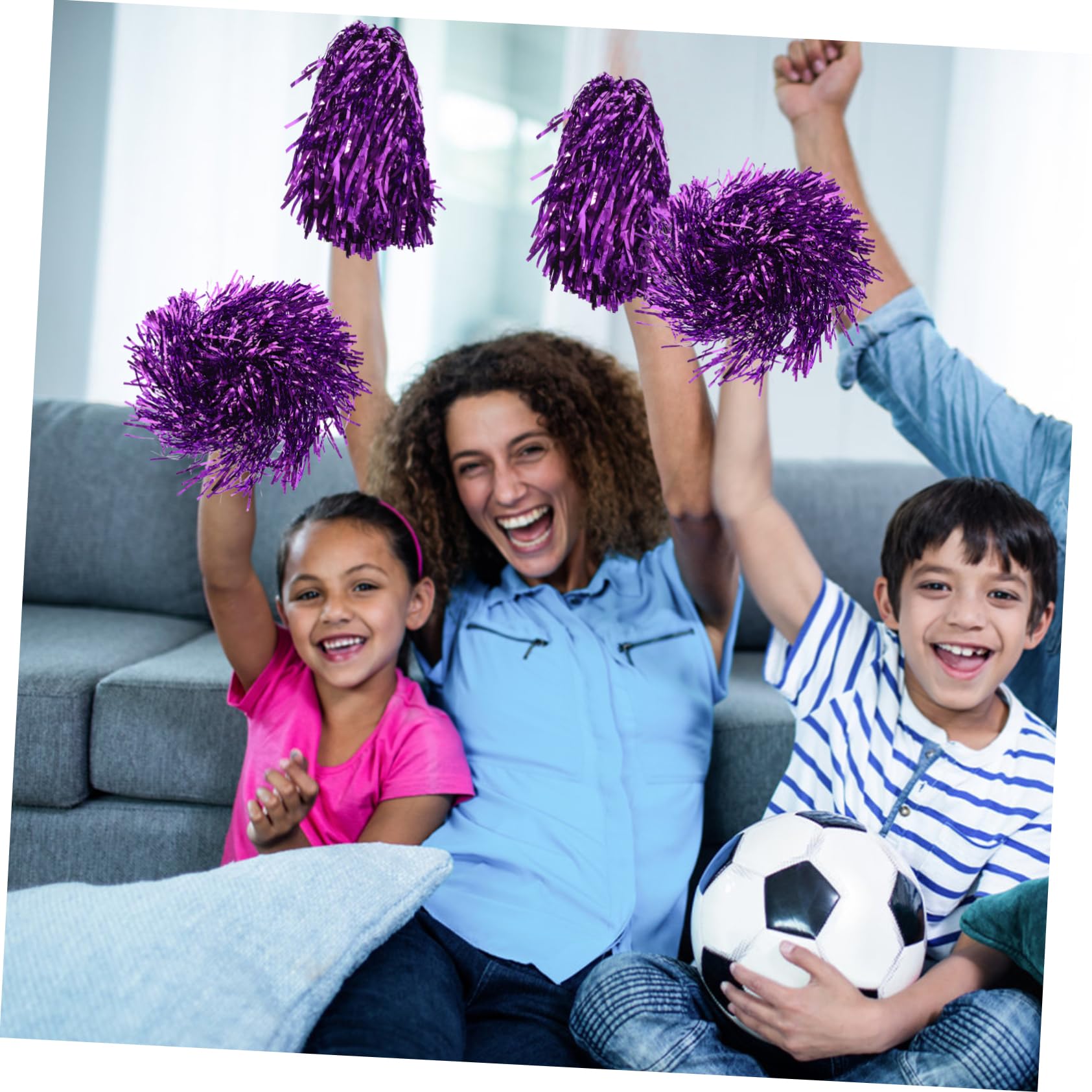 Pompons de Cheerleading en Pvc 16 Pièces pour Chorégraphie et Compétition