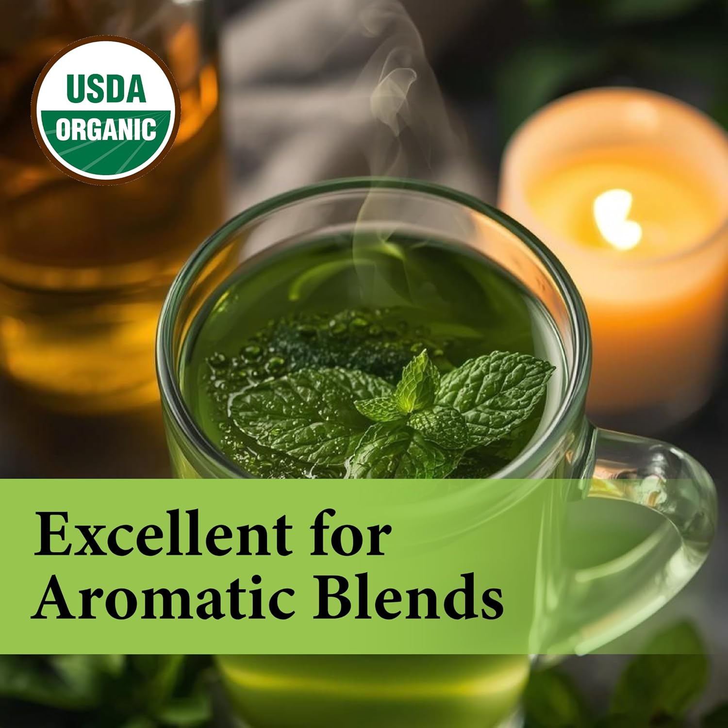 Spearmint Organic Essential Oil - USDA Certified Pure Steam Distilled Mentha Spicata Fresh Minty Aromatic Oil for Diffusers Skincare Natural Perfumery DIY Beauty Blends Home Fragrance - India - 10 ml